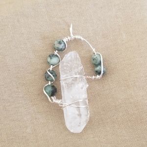 Arkansas diamond wire wrap/ african turquoise